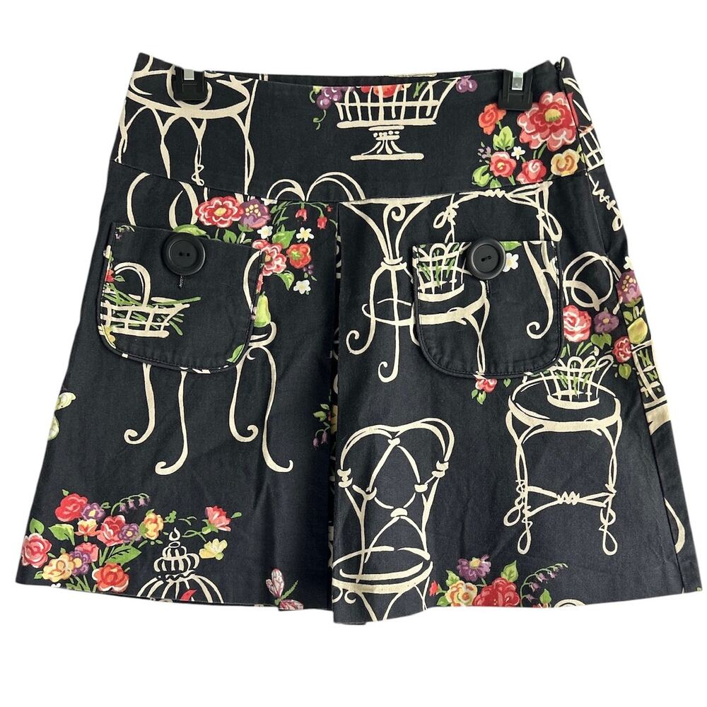 Vintage J.P. & Mattie Womens Size P 100% Cotton Mod Floral Garden Skirt‎
